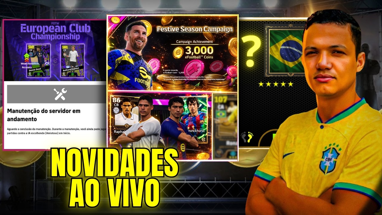 🚨 PRÉ ATUALIZAÇÃO AO VIVO - NOVA CAMPANHA, MANUTENÇÃO, NOVIDADES EFFOTBALL 2026