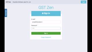 GSTZen - Logging in into your GSTZen account