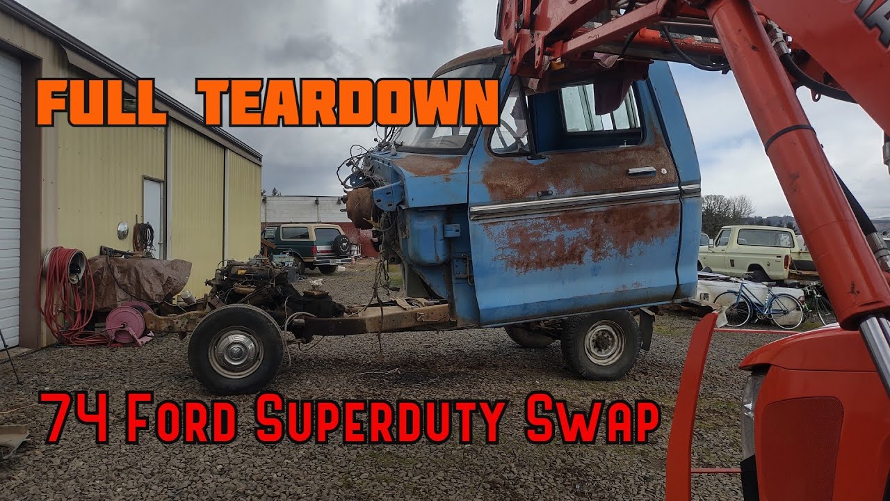 74 Ford Dentside Superduty Axle Swap Pt2 - YouTube