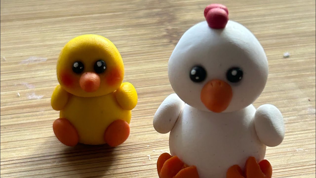 Get Ready To Male a Chicken and Her Chick(diy polymer clay animals) 