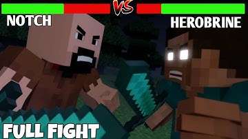 Notch vs Herobrine With Healthbars (Animation of: @NinjaCharlieT)
