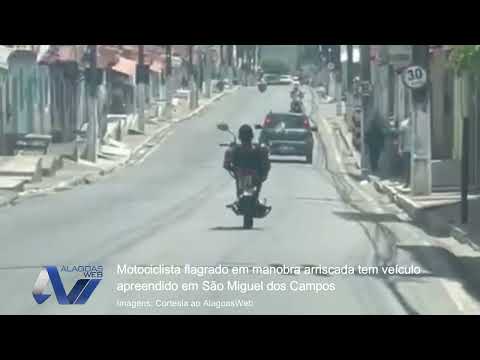 Motociclista flagrado em manobra arriscada tem veículo apreendido em São Miguel dos Campos