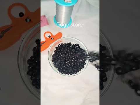 خرز كريستال بلاستيك اسود للشنط الهاندميد