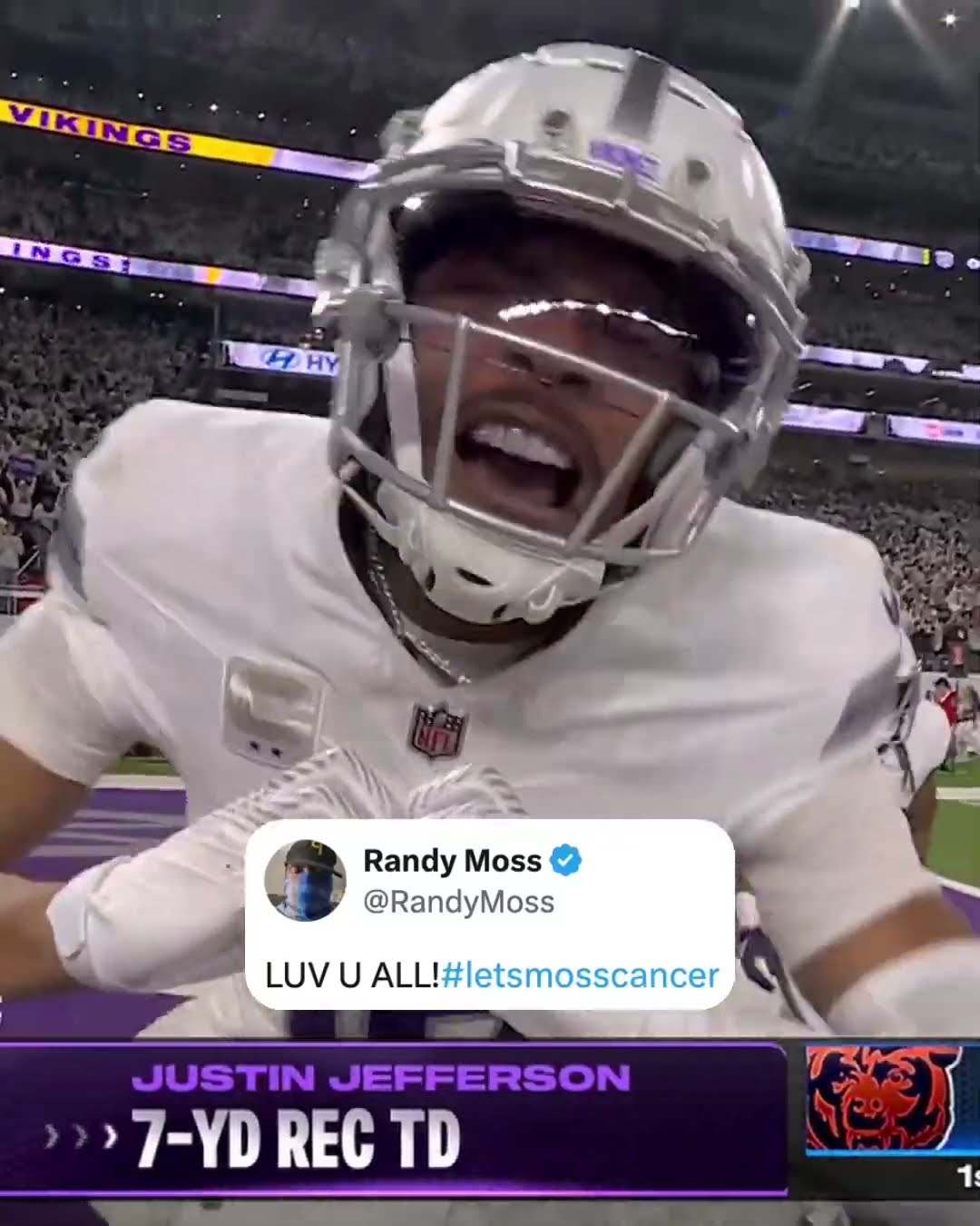 Justin Jefferson gave a shoutout to Randy Moss after his TD?