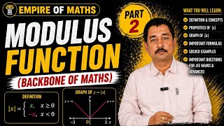 Modulus Function Part 2 | Important Questions & Concepts | Backbone of Maths | JEE Main & Advanced