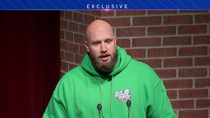 Eagles player Lane Johnson speaks with Delco students about mental health,  anxiety