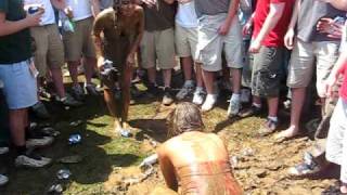 2 Girls Mud Wrestling At Preakness...round 1