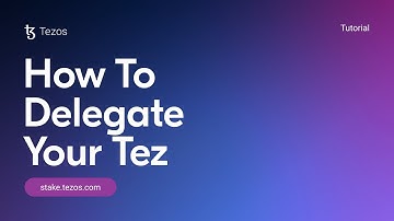 Tezos Staking Tutorial #3 | How To Delegate Your Tez