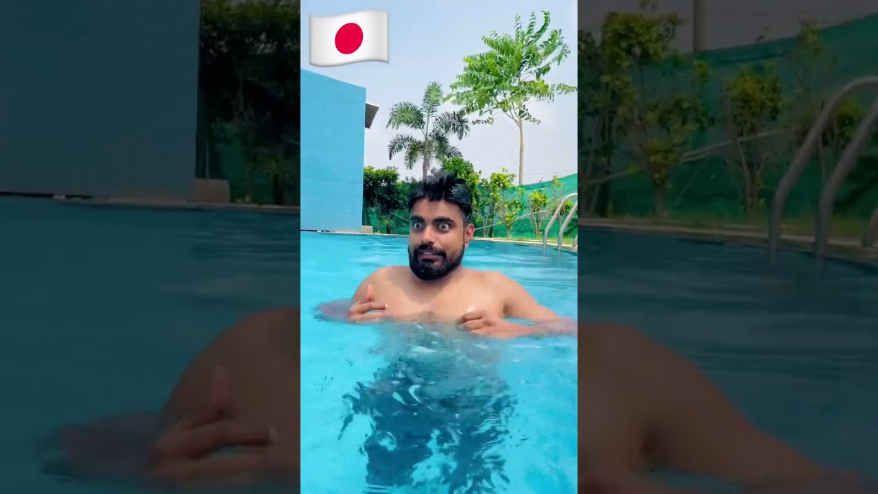 America 🇺🇸 vs Japan 🇯🇵 vs India 🇮🇳 Swimming pool 🏊 😂 Time  🕰️  #dushyantkukreja #shorts
