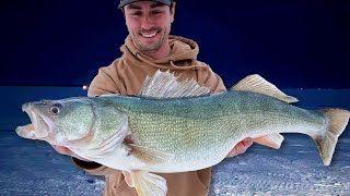 Ice Fishing BIG Walleyes | Overnight on Lake Winnipeg in a Yetti Wheelhouse