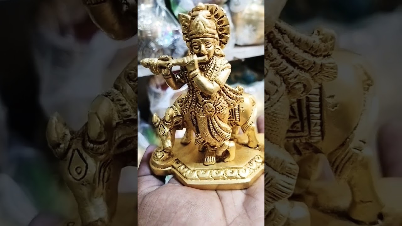 krishna status brass idol :
