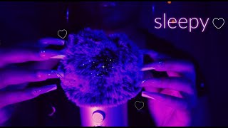 ASMR - ♡ Fluffy Mic Scratching + Sleepy Trigger Words & Whispers ♡✨