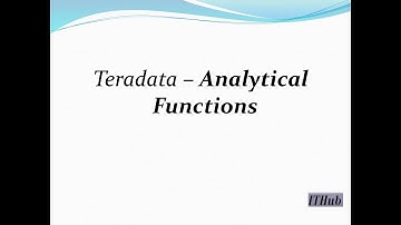 Teradata - Analytical functions