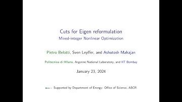 Lecture 38: Cuts for Eigen Reformulation, by Pietro Belotti.