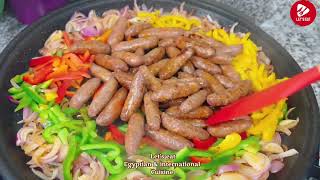 Orientale Sausage In Pan / طريقة عمل السجق بالبصل والطماطم