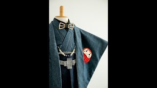 【商品紹介】七五三５歳羽織袴セット　　袴をはかない&蝶ネクタイバージョン