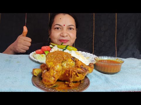 Eating Whole Chicken Curry with Extra Gravy||Massive Eating||Eating Show||Foodymili