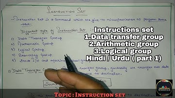 Instructions set || instructions set in hindi / Urdu || microprocessor || part 1|| Informationduniya