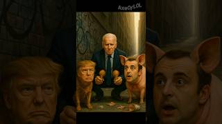 Biden Feeds Trump The Dog? Macron The Pig Wants Fried Chicken