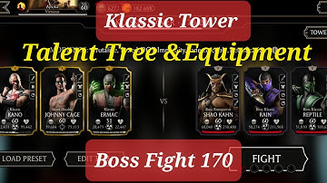 Mk Mobile Klassic Tower Boss Fight 170 with Gold Team | Talent Tree & Equipment #mkmobile