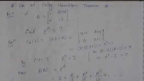 9. Verify caley Hamilton theorem with example | Linear Algebra | AdnanAlig