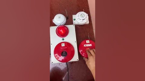 Tổ hợp báo cháy liên gia: Chuông còi + đèn chớp + nút nhấn khẩn #baochay