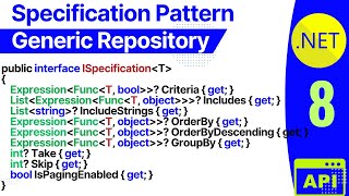 Specification pattern with generic repository in .net 8 web api