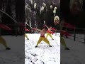 Shaolin Monks Practising Kung Fu in the Snow #kungfu #shorts