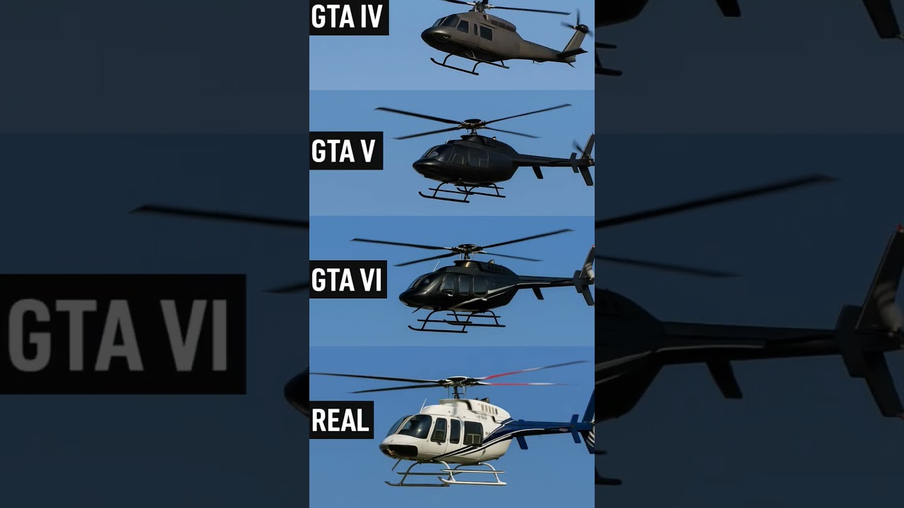 GTA 4 vs GTA 5 vs GTA 6 vs helicopter 