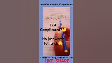 Simplified Square Root Equation🔥#math#shorts#squareroots