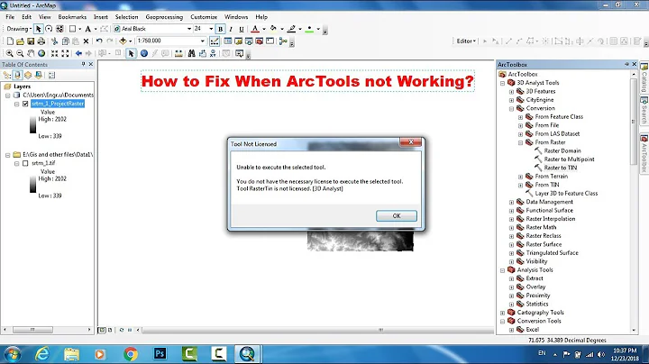Fixing ArcTools When Not Working in GIS|| Tools Not Licenced Error at ArcMap