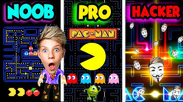 Can We Go NOOB vs PRO vs HACKER in PAC-MAN!? ALL LEVELS!! Prezley