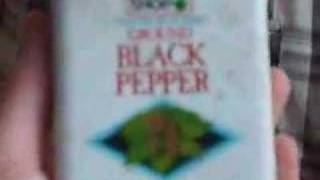 sniffing black pepper