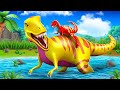 Crazy new born trex dinosaur adventures  funny dinosaurs playing games  jurassic park cartoons