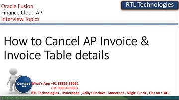 Oracle Fusion Cloud Finance | Accounts Payables | How to Cancel the Invoice | Invoice details