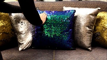 Two Tone Sequin Fabric - Premium. Black & Multi Demonstration