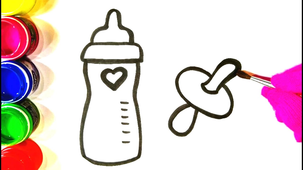 Comment Dessiner Le Biberon Et La Tetine 99 Livro De Colorir Para Mamadeira E Chupeta Infantil Youtube