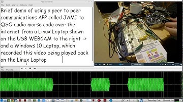 Morse Code QSO over the Jami desktop APP - Linux Laptop sending CW to a Windows 10 laptop