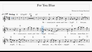Vignette de la vidéo "For You Blue (Play Along) [C Instruments]"
