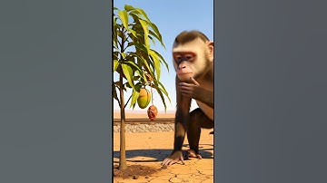 The monkey saved the mango plant from drying up 😭 #ai #tree #save #monkey