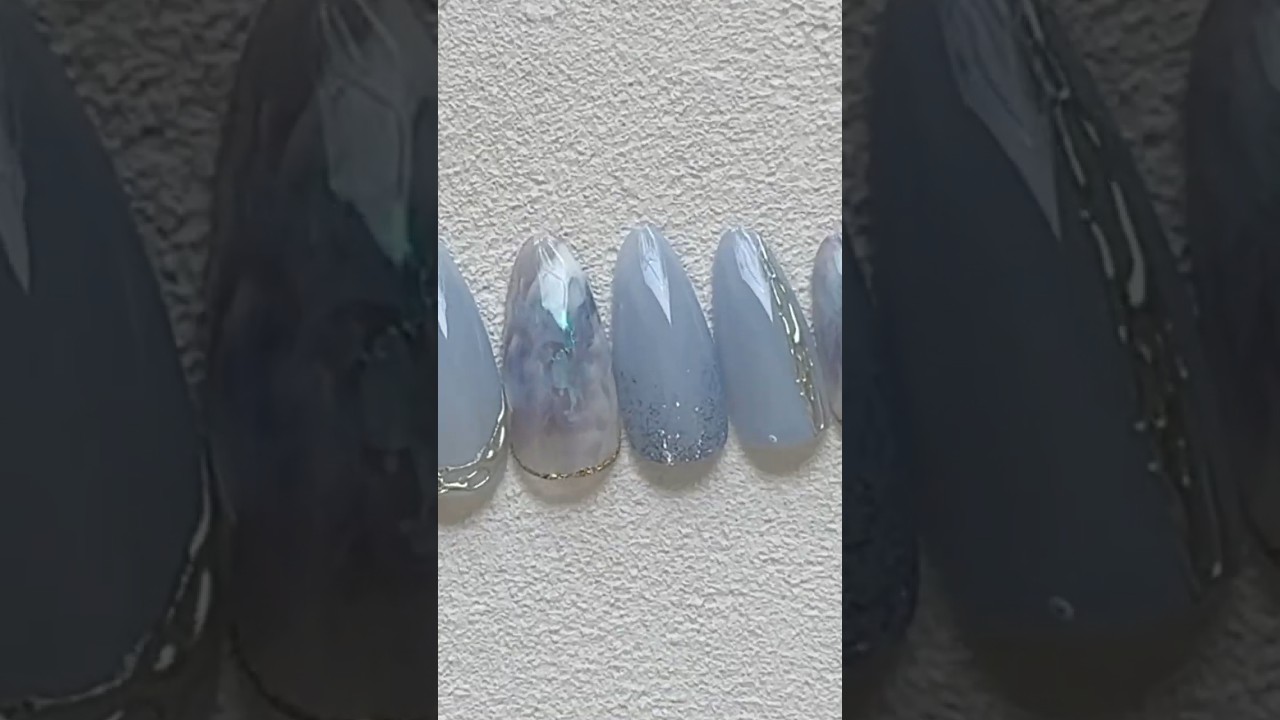 【キャンドゥ】透明感ブルーの大人ニュアンスネイル🤍🫧#nails #nailart #naildesign #ネイル #simplenails #セルフネイル #100均