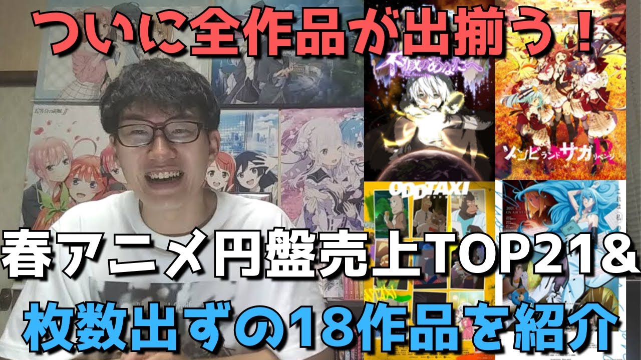 完全版 21年春アニメ 円盤売上ランキングtop21 枚数の出なかった18作品を一挙紹介 Youtube
