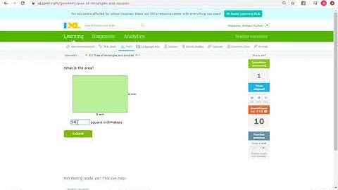IXL S2: Area of Rectangles and Squares (Geometry)