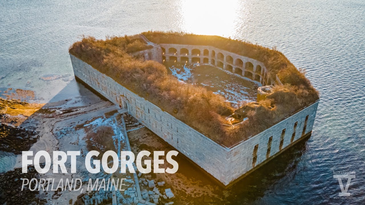 Coastal Maine 4k Drone Video | Fort Gorges, Portland, Maine | by Billy Corcoran V