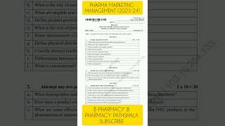 Pharma Marketing Management Bp803Et Previous Year Question Papers 2023-24 B Pharma 8 Semester