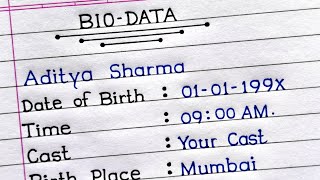 How To Write Marriage Biodata For Boys In English | How To Make Biodata | Biodata Format | screenshot 2