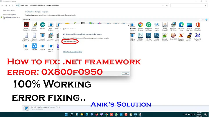 Install .Net Framework 3.5 on Windows 10/11 || Error 0x800f0950 || Easy Fix! || Latest Video 2021||