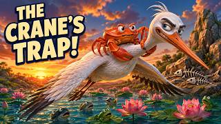 The Crane’s Deadly Trap—But the Clever Crab Fought Back! | Panchatantra