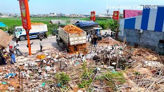 Full Video Project Bury Trash By 10 Wheel  5Ton Truck Unloading Soil & MITSUBISHI Bulldozer Pushing