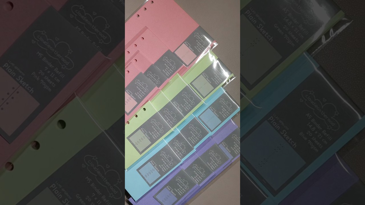 Shop Update | added Colored Loose Leaf Binder Refills in the shop